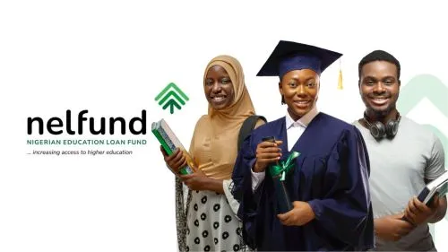 Smiling Nigerian students receiving NELFUND support for tuition and upkeep